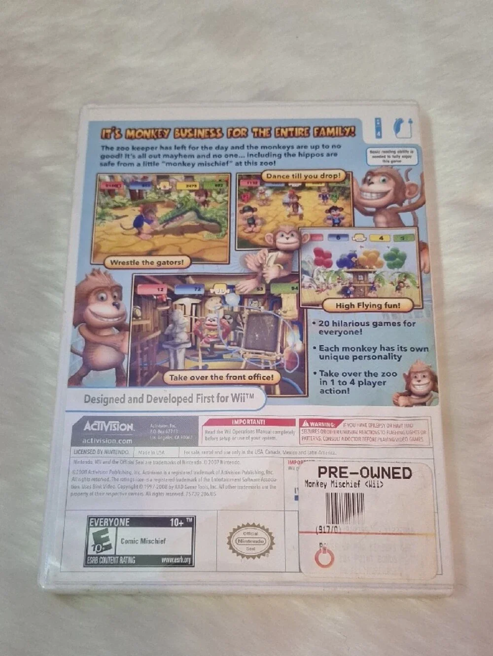 Wii WALL•E & Wii Monkey Mischief Set Of 2 Games